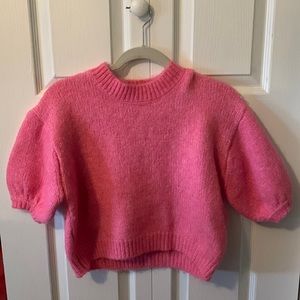 Cropped hot pink sweater